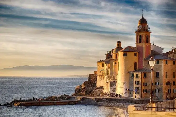 A sun-drenched Italian coastline.